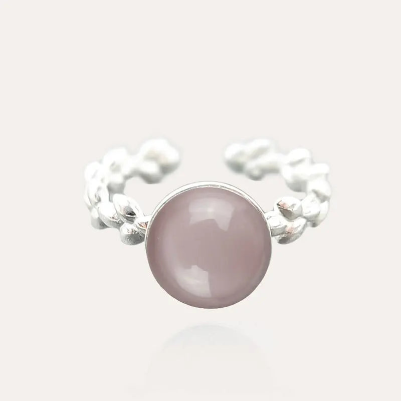 Bague feuille réglable en argent