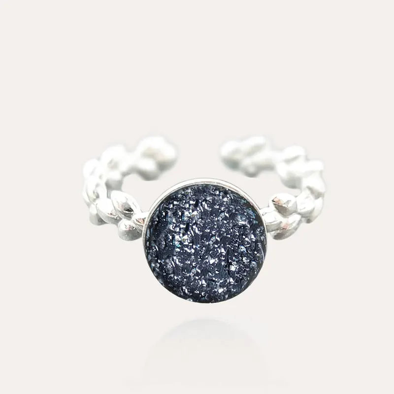 Bague feuille réglable en argent