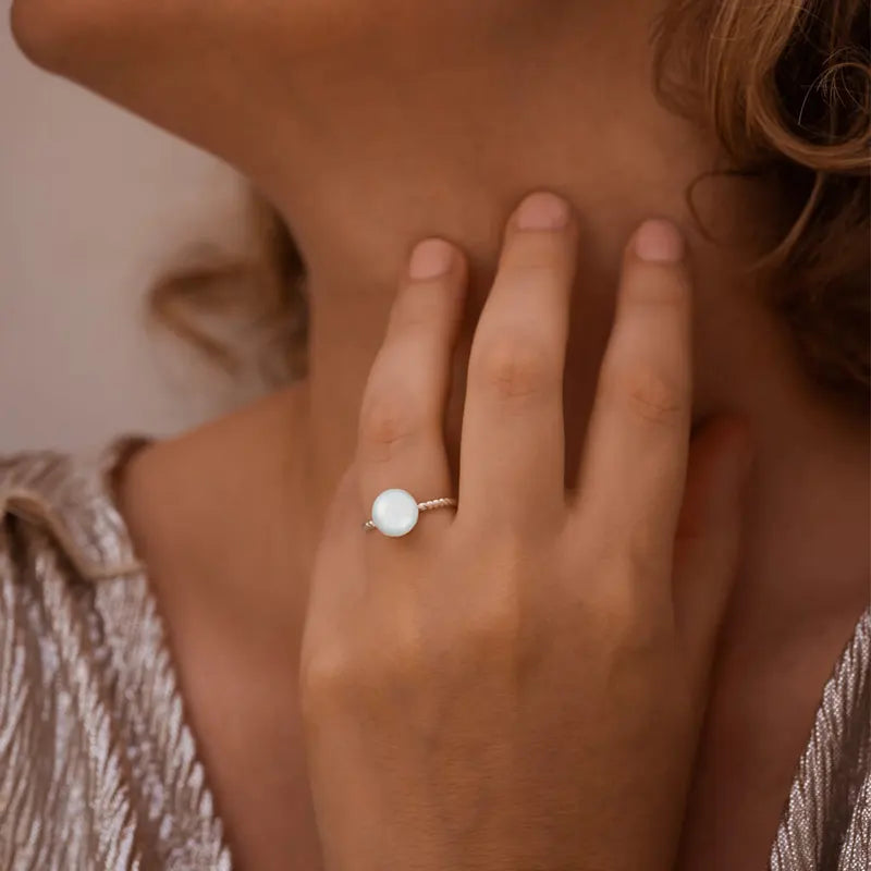 Bague torsadée losange argent 925 blanche lumine