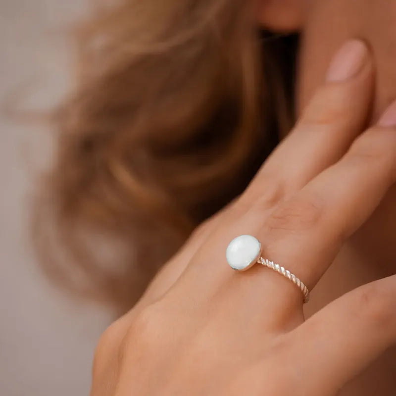 Bague torsadée pouce femme argent 925 blanche lumine
