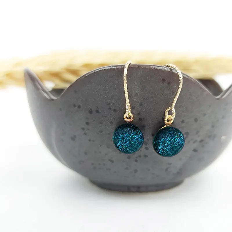 Boucles d'oreilles crochet crochets en or bleu laga
