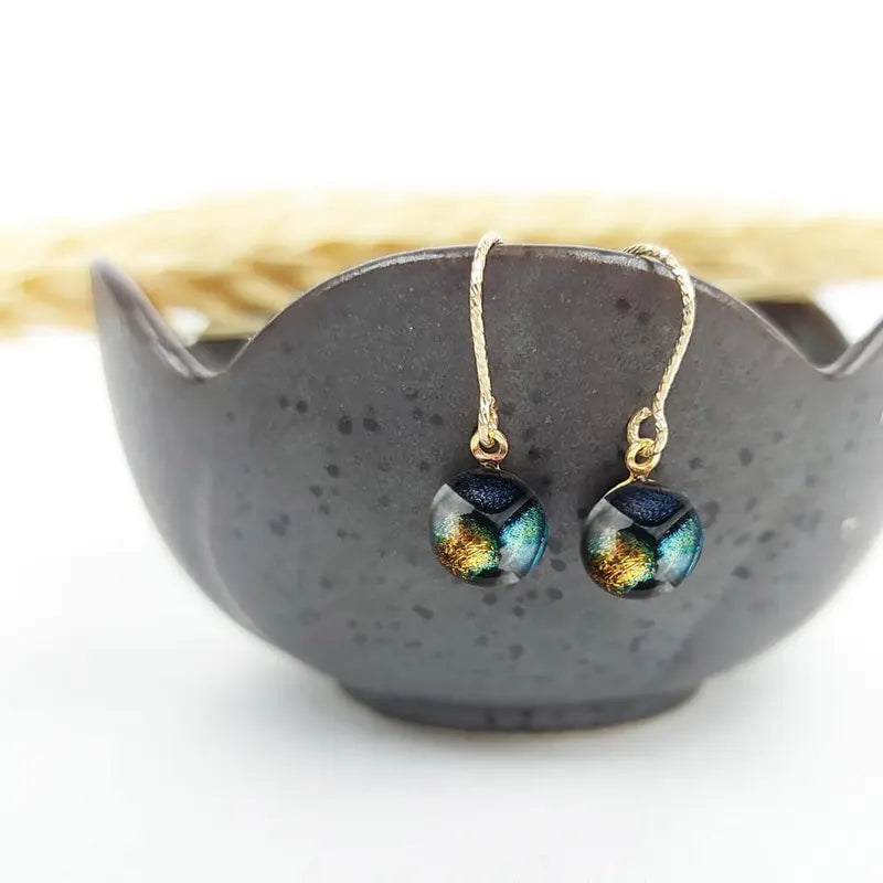 Boucles d'oreilles crochet pendantes multicolore elumina