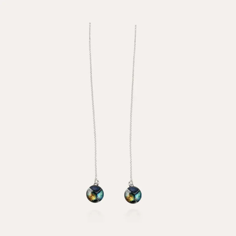 Boucles d'oreilles grimpantes trois trous argent multicolore elumina