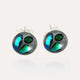 Boucle d'oreille femme clou en argent massif bleu voluca