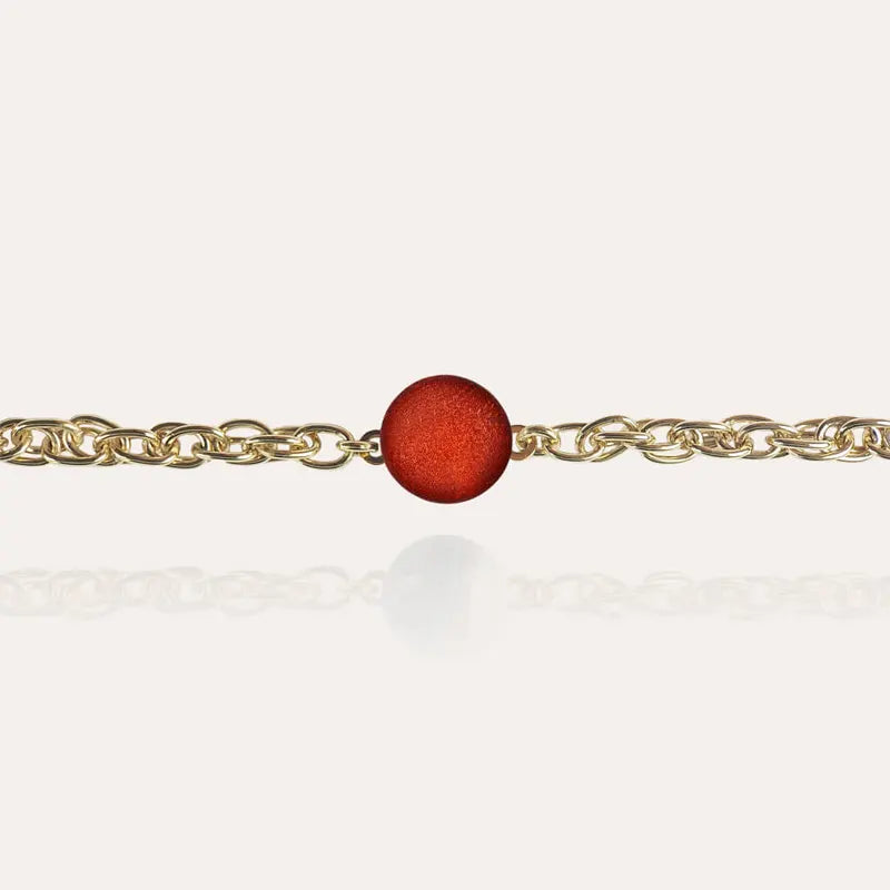 Bracelet pas cher pour femme en or, rouge flambesia