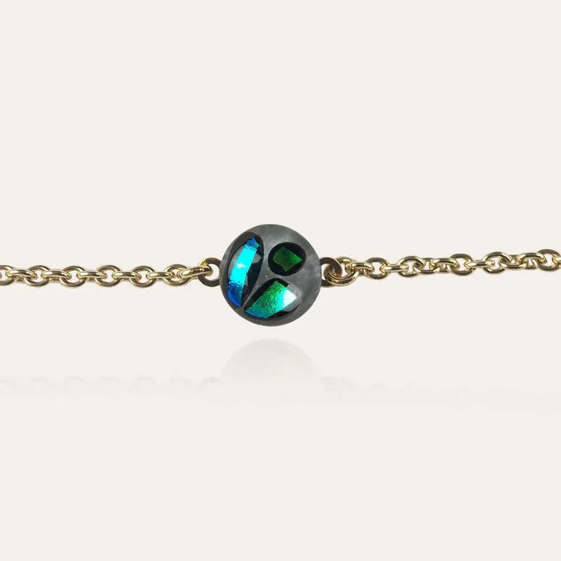 Bracelet fin pour femme marque en or, bleu voluca
