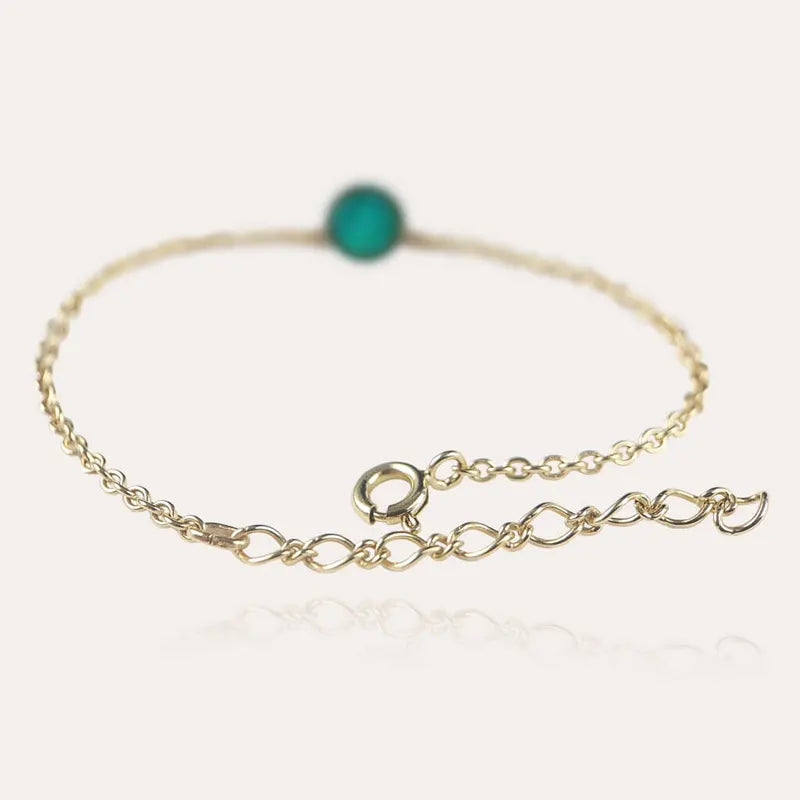 Bracelet fin pour femme pour la fête des mères en or, vert emeria