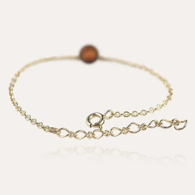 Bracelet fin pour femme en soldes, or marron et orange safrane