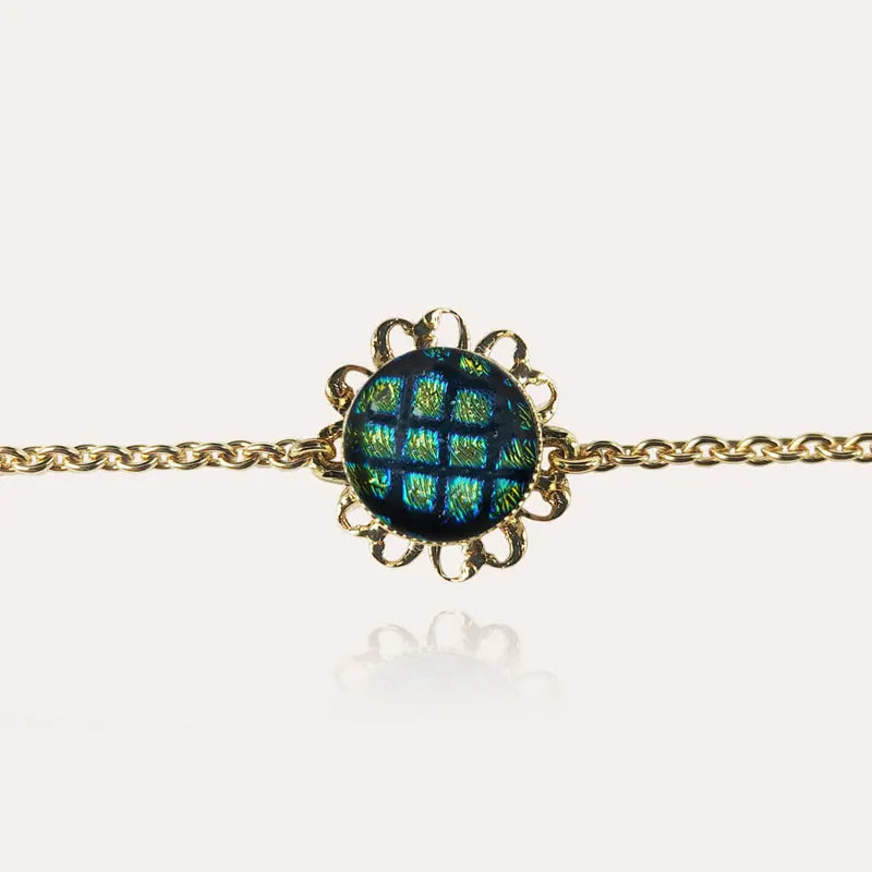 Bracelet fleur perle de verre