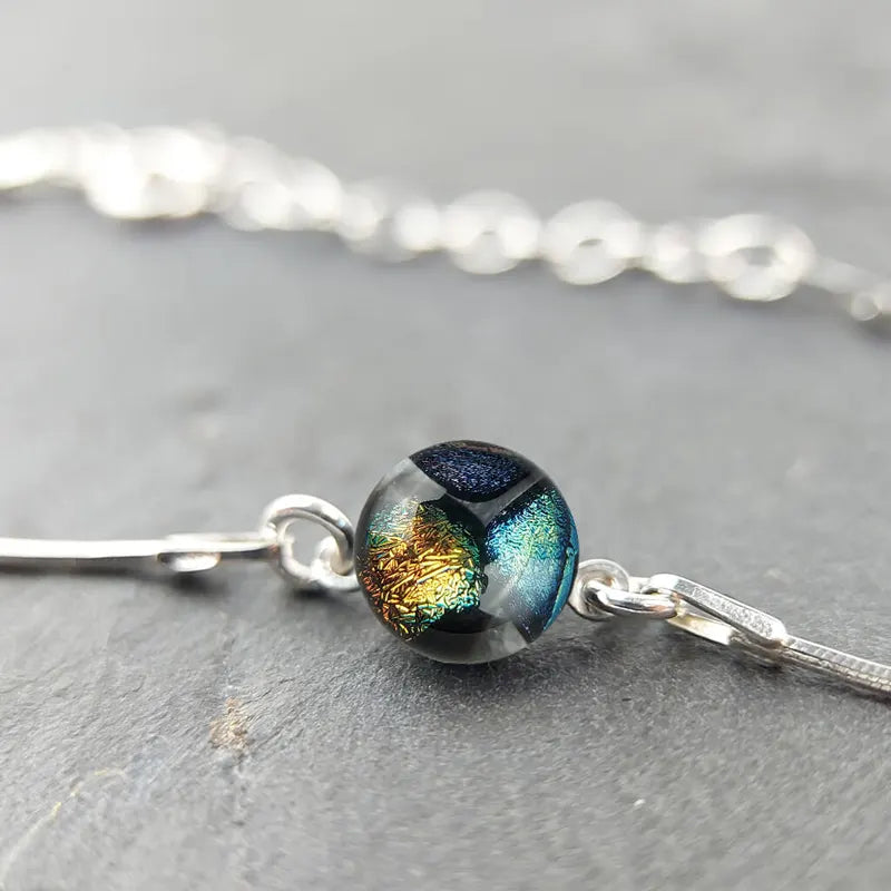Bracelet serpent fin en plaque multicolore elumina