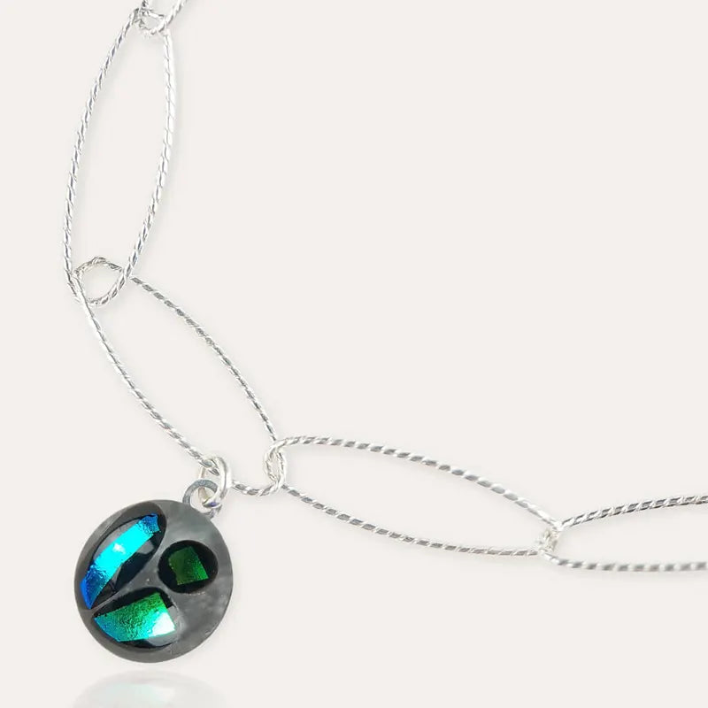 Bracelet torsade en argent bleu voluca