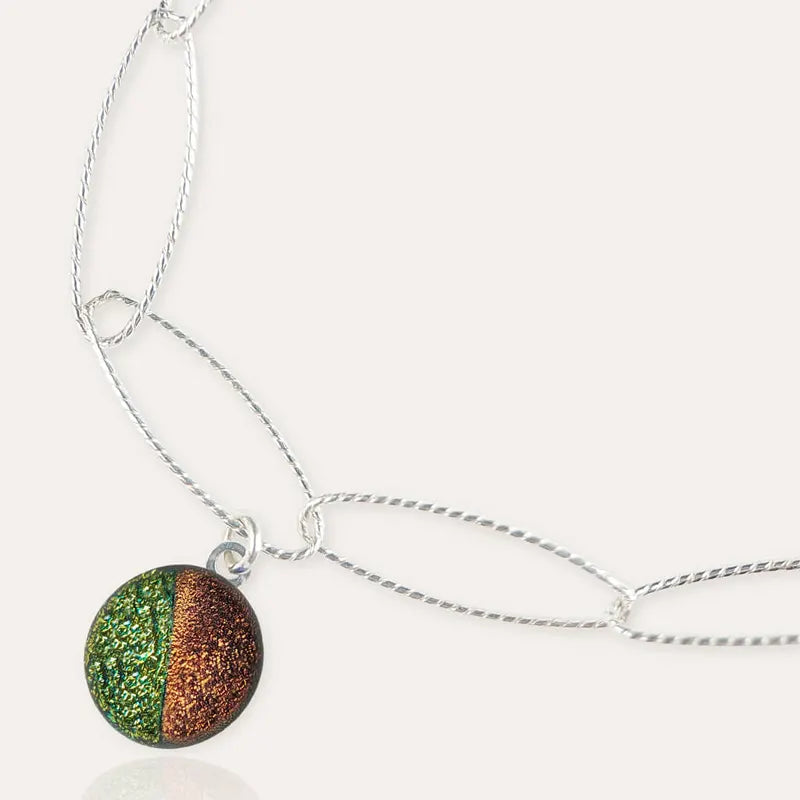 Bracelet torsade breloque en argent marron terriane
