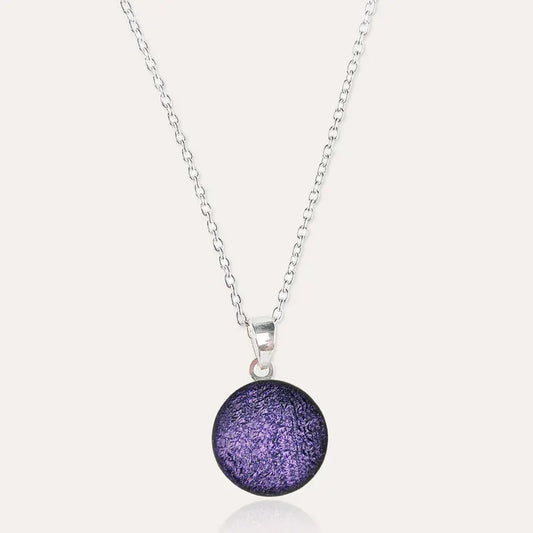 Collier femme pierre de lune en argent violet lilalune