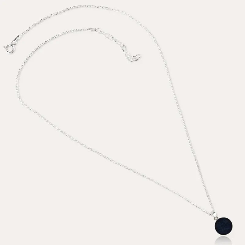 Collier femme simple en argent bleu albarelle