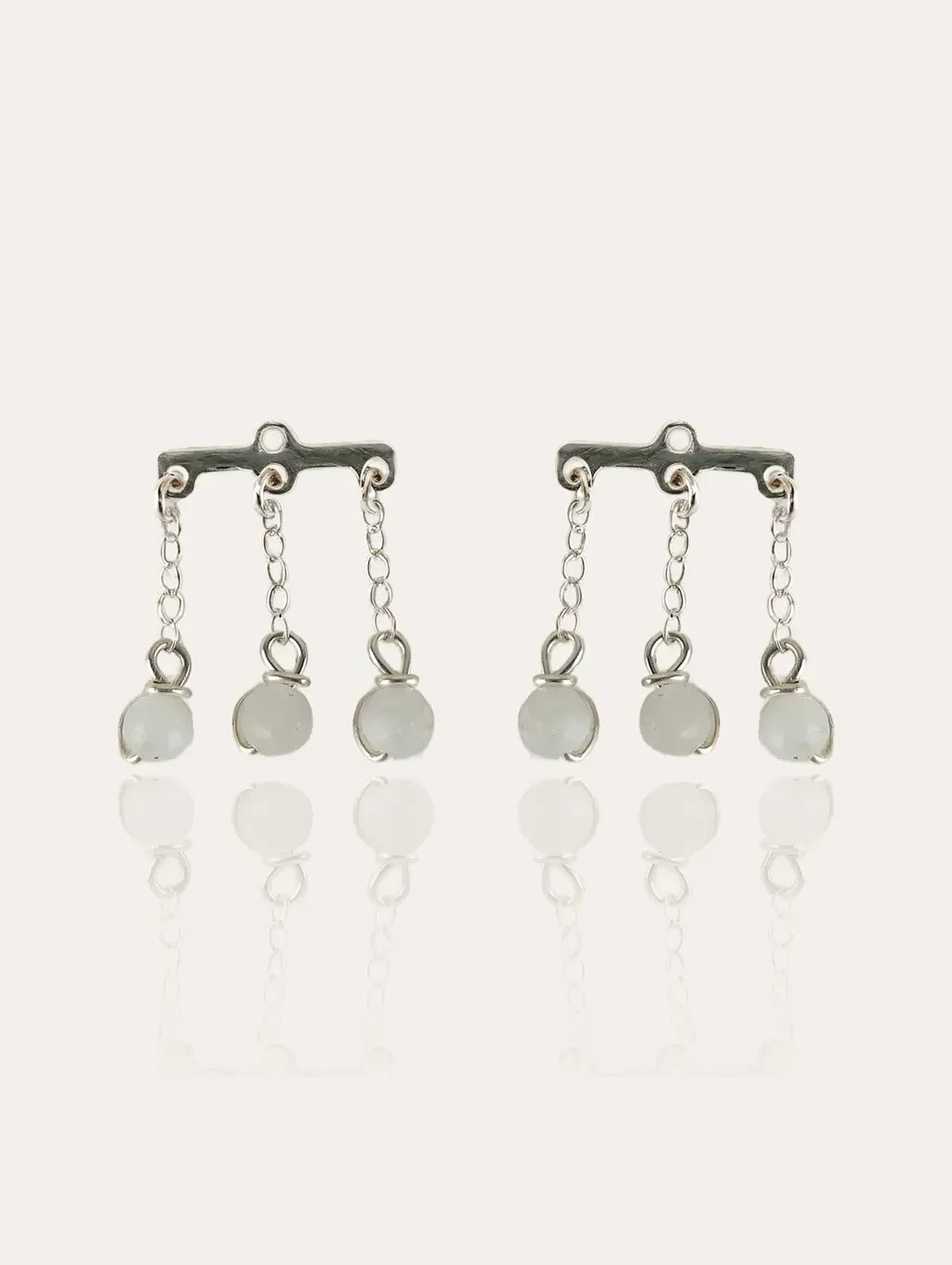 Pierre de lune boucles d'oreille dos d'oreille paire