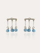 Aquamarine boucles d'oreille dos d'oreille paire