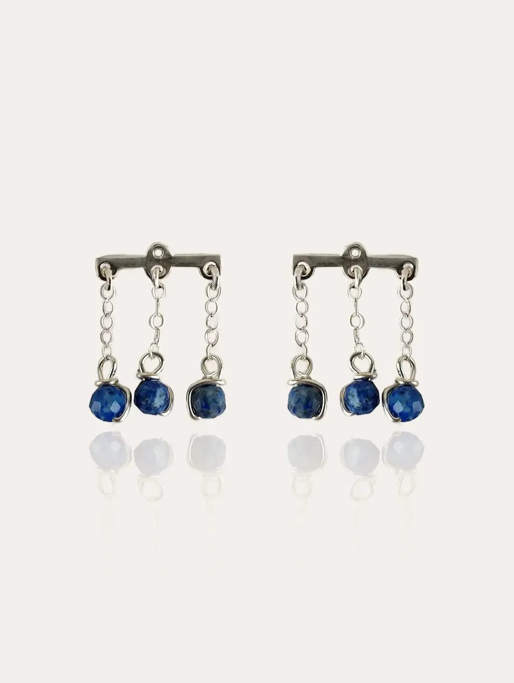 Lapis lazuli boucles d'oreille dos d'oreille paire