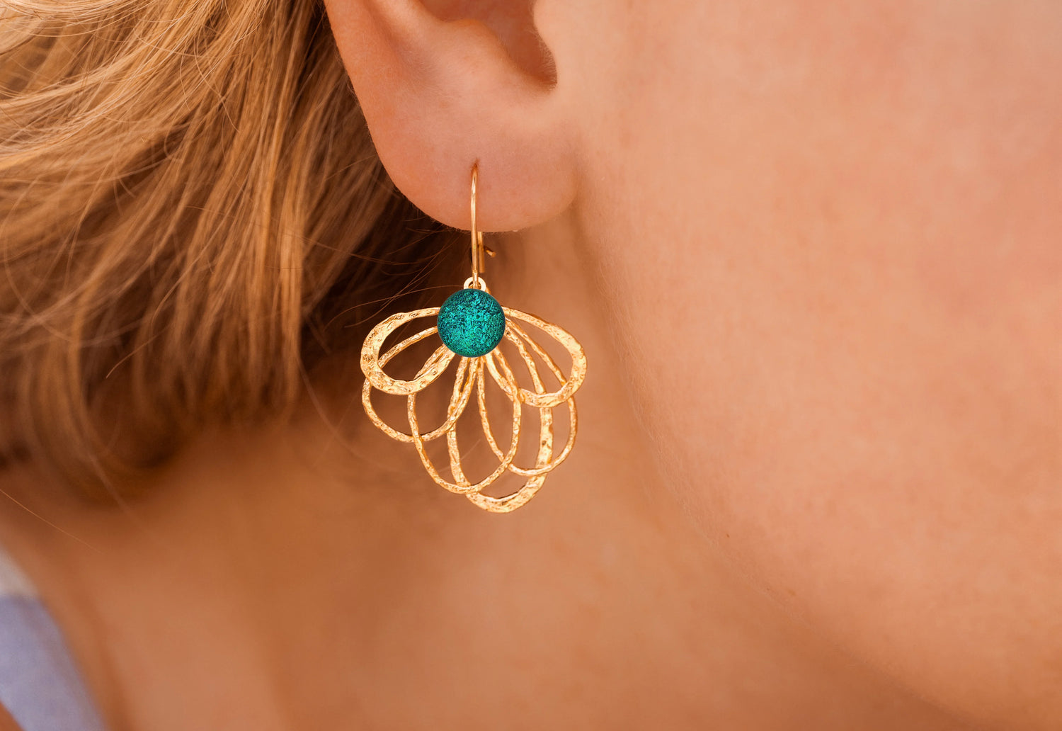 Boucles d'oreilles pour femme avec pièce en verre de Murano
