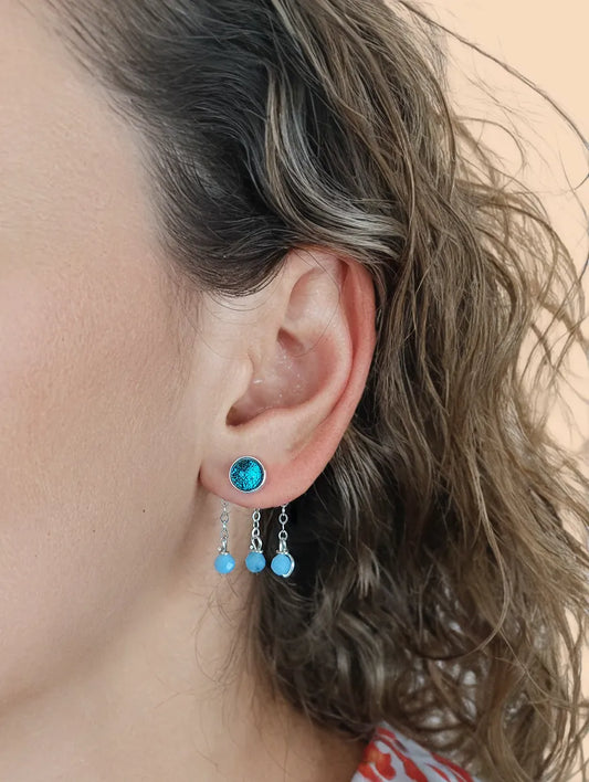 Aquamarine Opale Rose composition paire ou unité