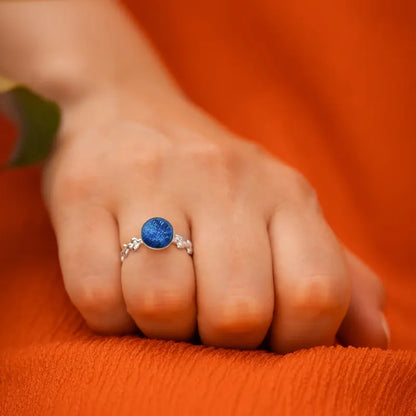 Bague feuille anneau femme argent 925 bleu lagonia