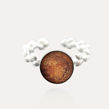 Bague feuille réglable en argent