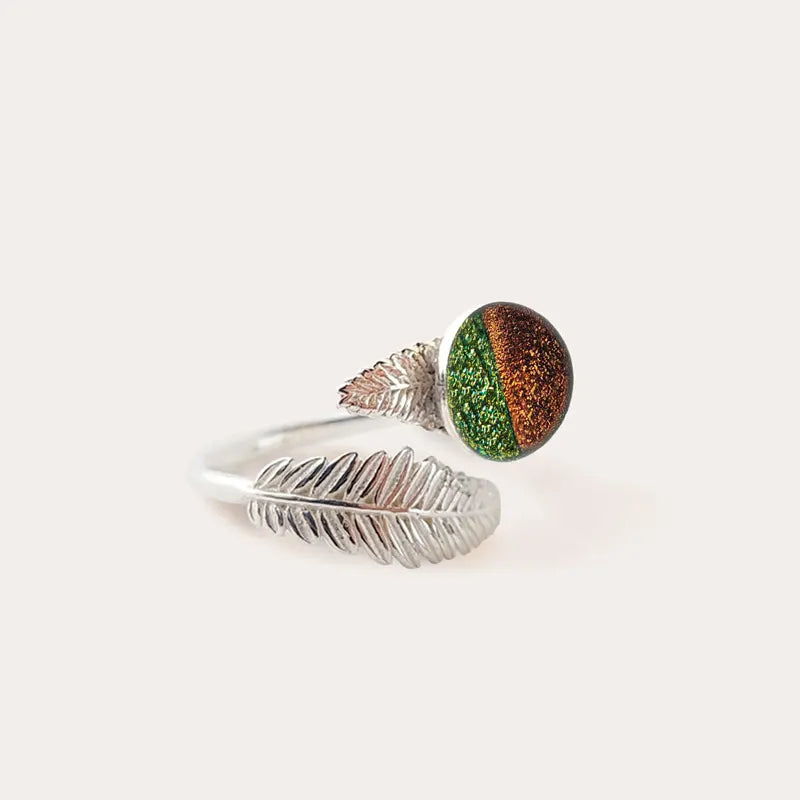 Bague feuille marron terriane