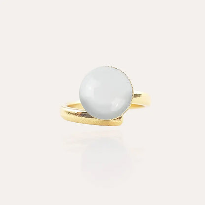 Bague simple réglable doré, blanche lumine