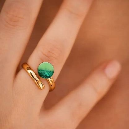 Bague simple réglable pouce pour femme, or verte avantica