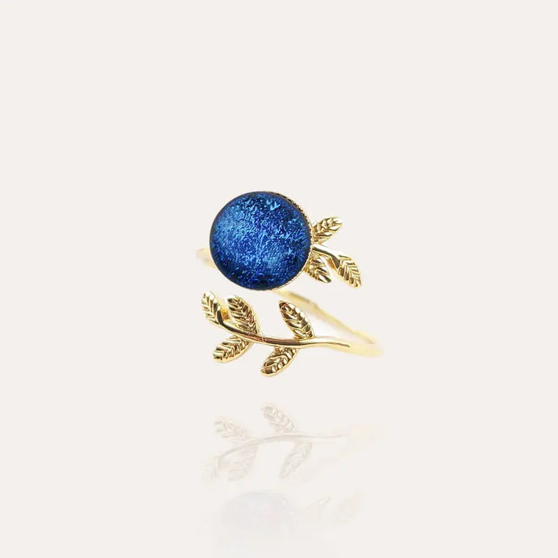 Bague splendeur bijoux dorée bleu lagonia