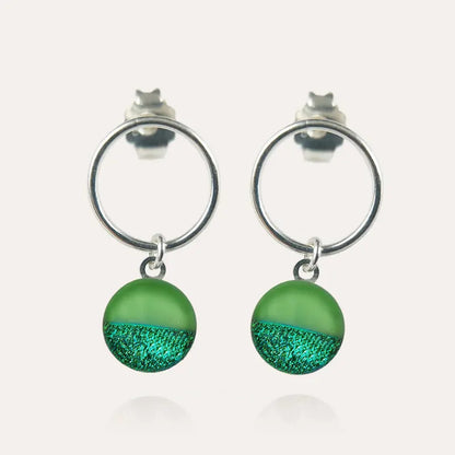 Boucles d'oreilles femme perle en verre