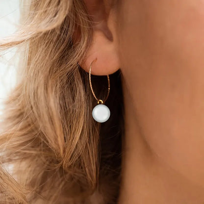 Boucles d'oreilles créoles torsadées petite épaisses dorées blanches lumine