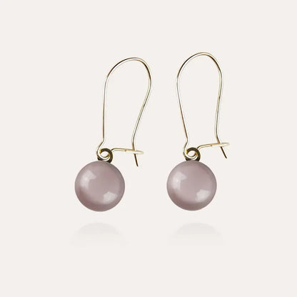 Boucles d'oreilles dormeuses bijoux jeune femme dorées rose roselite