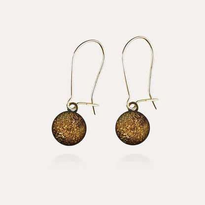 Boucles d'oreilles dormeuses bijoux or femme tendance marron orange alara