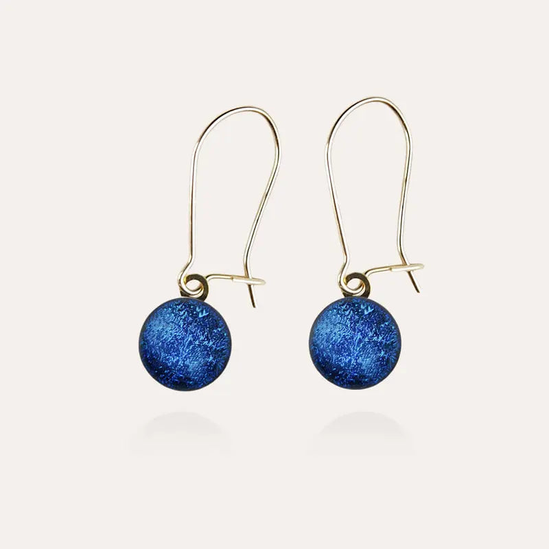 Boucles d'oreilles dormeuses boutique bijoux or bleu lagonia