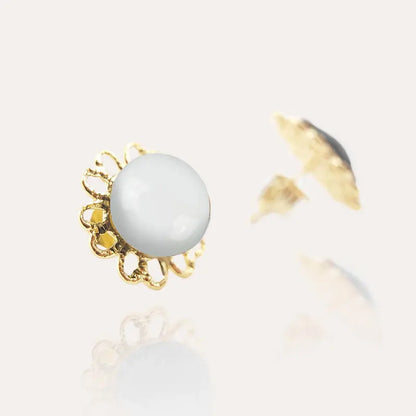 Boucles d'oreilles fleur jewelry bijoux en or blanches lumine