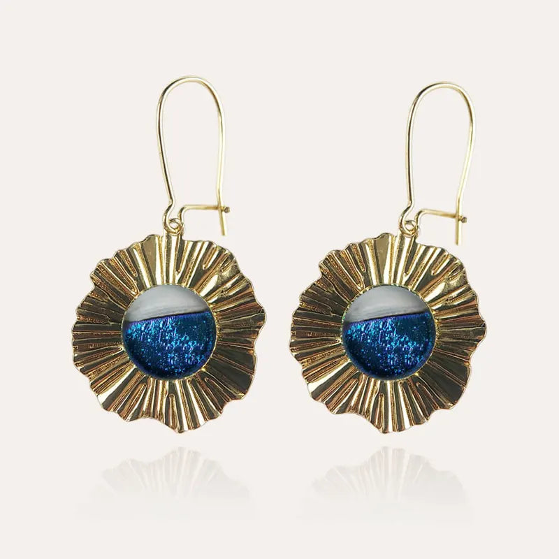 Boucles d'oreilles perle de verre et cratére