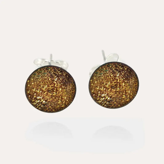 Puces d'oreilles bijoux d'oreille en argent marron et orange alara