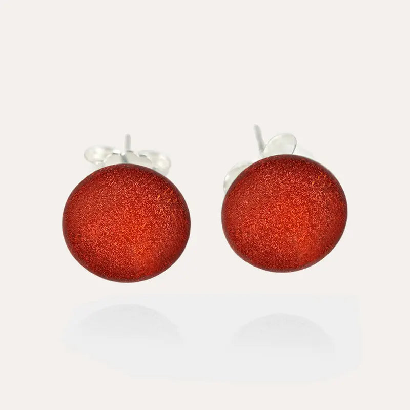 Boucles d'oreilles puces made in France argent 925 rouge flambesia