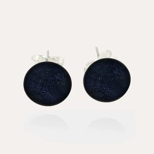 Puces d'oreilles femme avec perles en argent 925 bleu albarelle