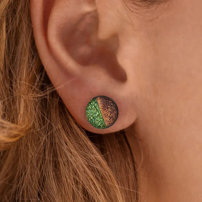 Puces d'oreilles avec pierre naturelle en argent marron terriane