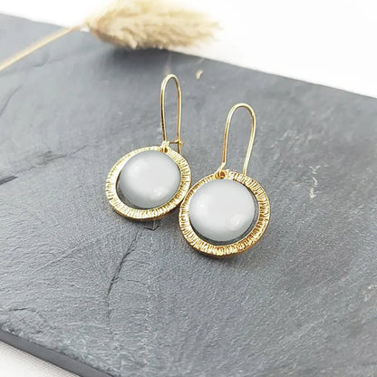 Boucles d'oreilles tendances cadeau bijoux pour femme, dorées blanches lumine