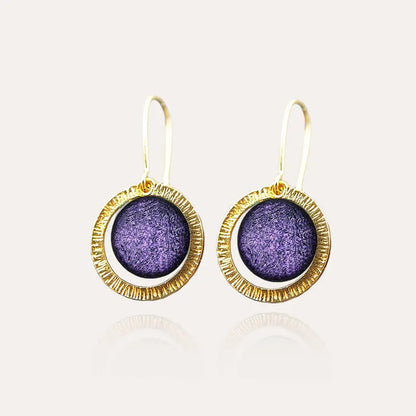Boucles d'oreilles tendances cadeaux 70 ans inoubliable pour femme en or, violettes lilalune