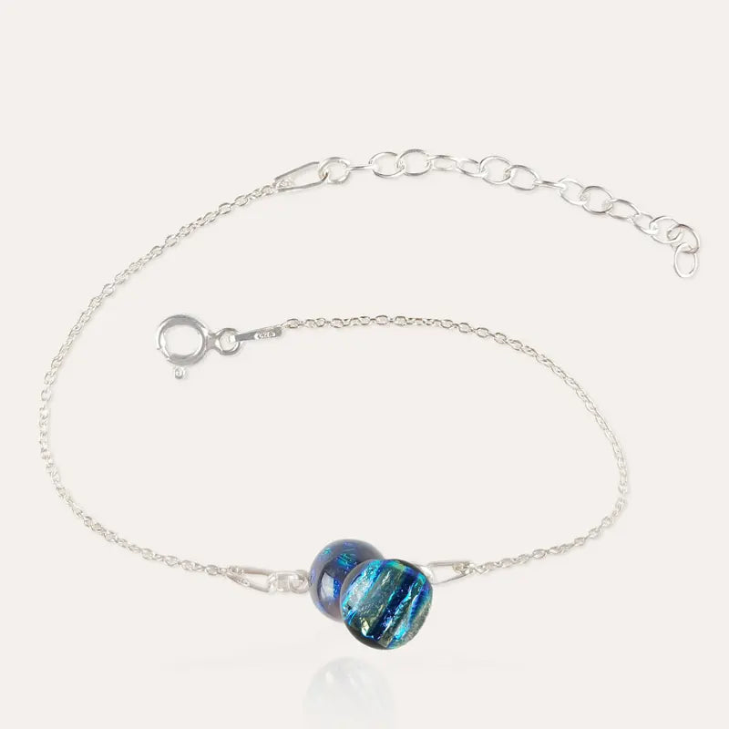 Bracelet ajustable pour femme en argent massif bleu aeriane