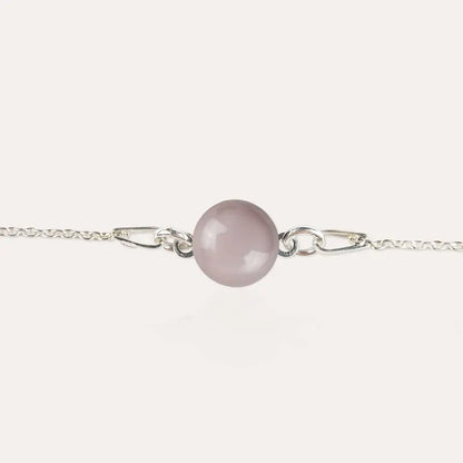 Bracelet argent pour femme rose roselite