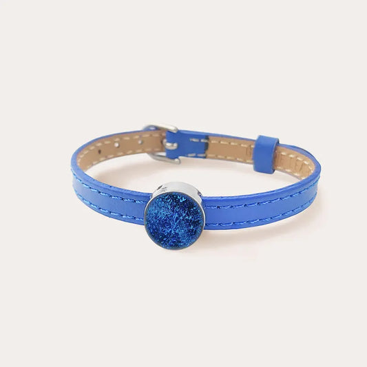 Bracelet cuir bleu, bijoux femme élégant lagonia
