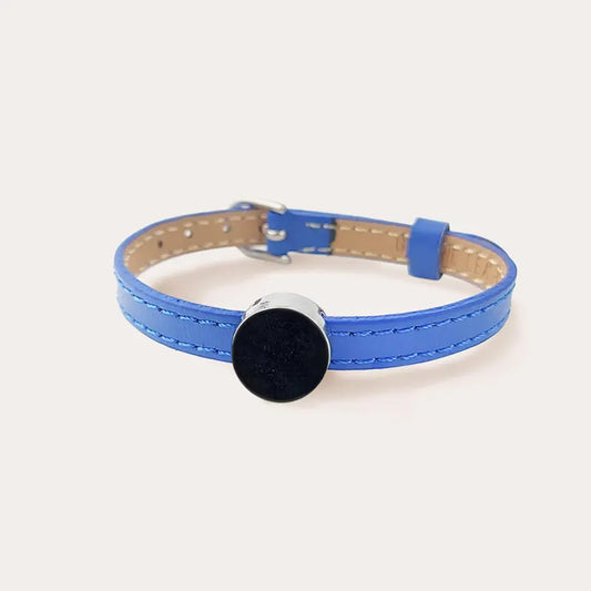 Bracelet cuir bleu pour femme et or albarelle