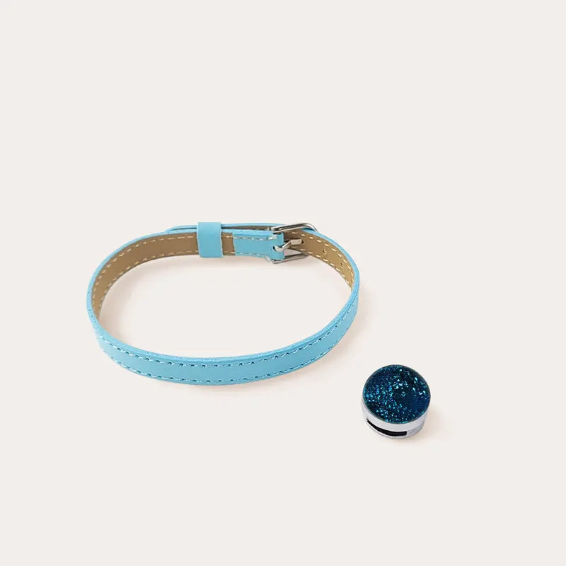 Bracelet en cuir bleu bijoux pour femme azuline