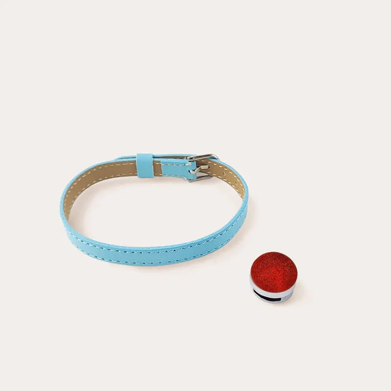 Bracelet en cuir bleu et rouge pour femme flambesia