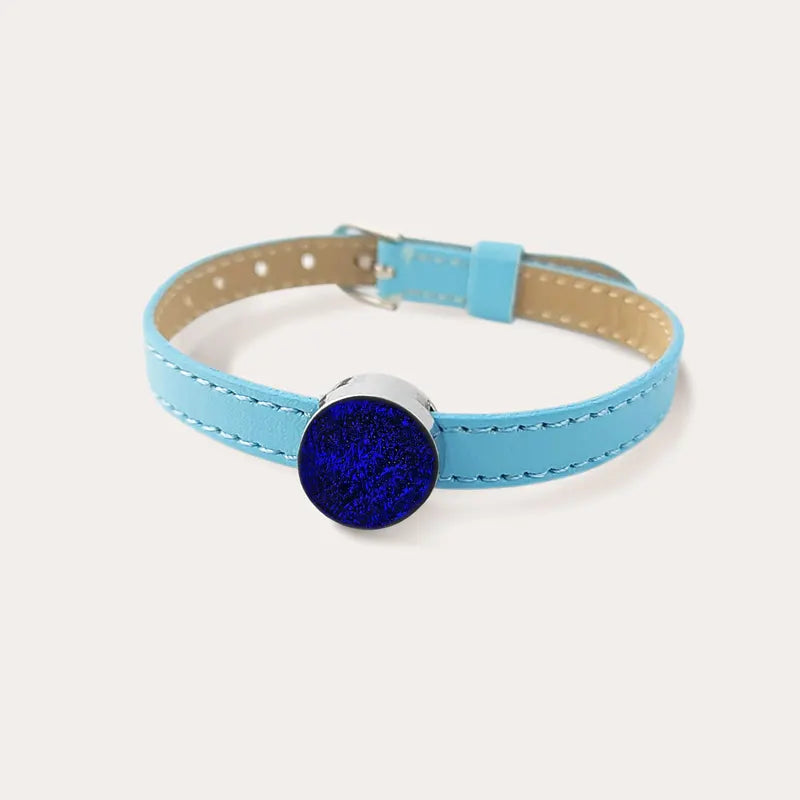 Bracelet en cuir bleu pour femme nocturnelle
