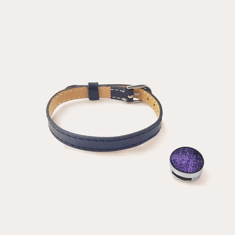 Bracelet cuir réglable pour femme artisanal violet lilalune